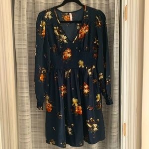Target: Xhilaration navy floral long sleeve dress
